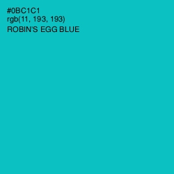 #0BC1C1 - Robin's Egg Blue Color Image